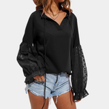 Stijlvolle damesblouse – Elegante blouse met lange mouwen en verfijnde afwerking, perfect voor zowel zakelijke als casual gelegenheden. Comfortabele pasvorm en tijdloos design voor een vrouwelijke uitstraling.