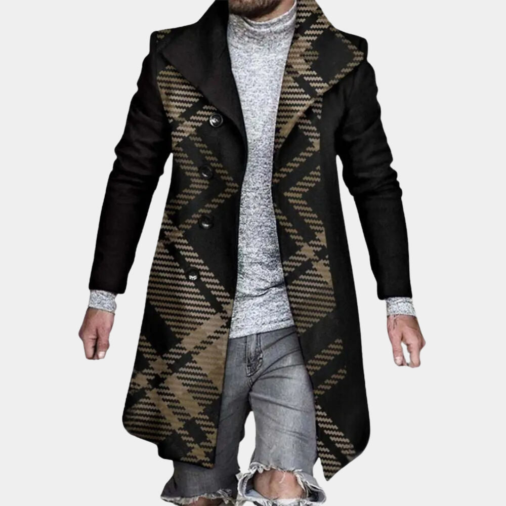 Halflange stijlvolle jas voor heren – Elegante en moderne jas met verfijnde details, perfect voor voor- en najaarsdagen.
