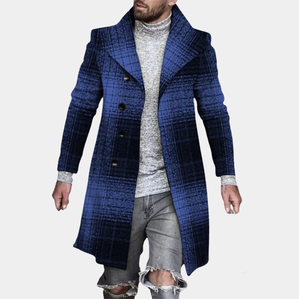Halflange stijlvolle jas voor heren – Elegante en moderne jas met verfijnde details, perfect voor voor- en najaarsdagen.
