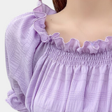 Agnes – Moderne Zomerblouse met Pofmouwen – Frisse en Stijlvolle Blouse voor de Zomer – Luchtig Design met Elegante Pofmouwen – Perfect voor Casual en Formele Gelegenheden.