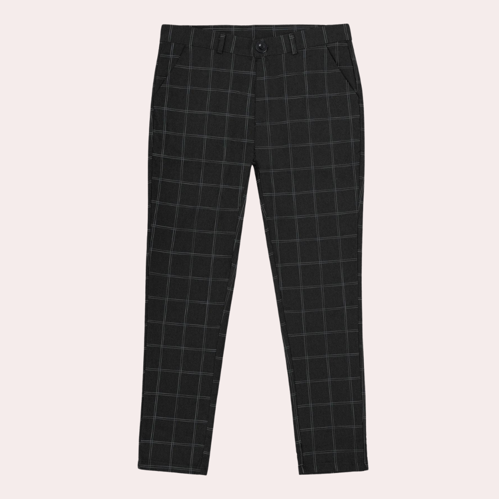 Viktor vintage geruite herenbroek – retro geïnspireerde stijl met rechte pasvorm en zachte stof voor een klassieke, tijdloze look