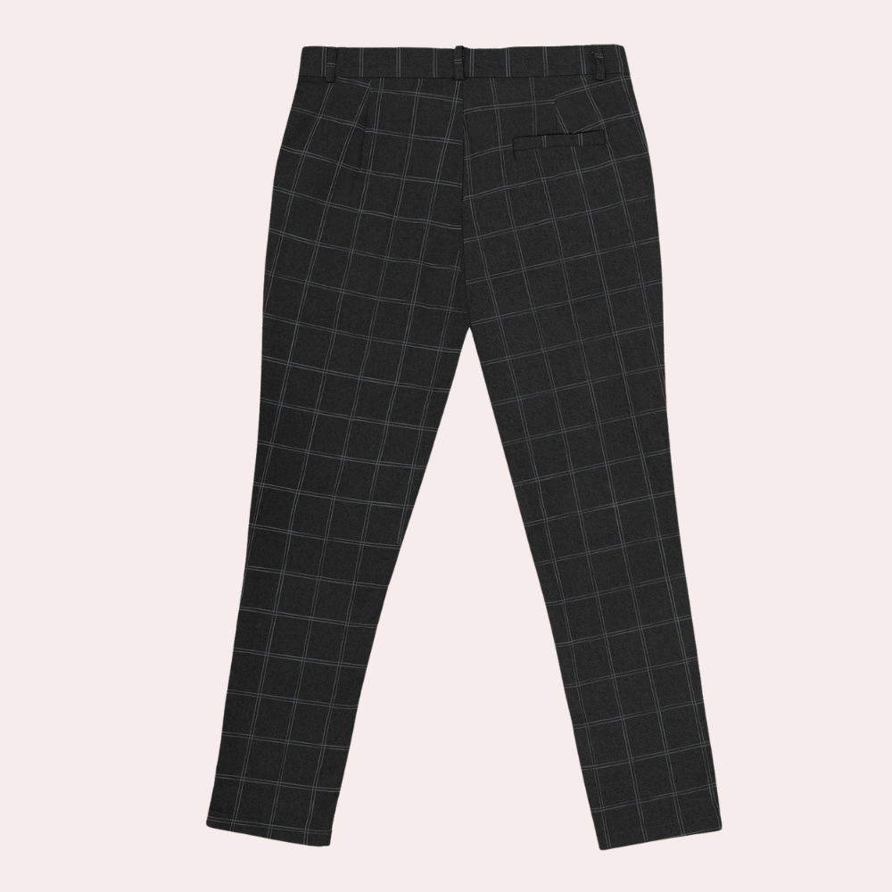 Viktor vintage geruite herenbroek – retro geïnspireerde stijl met rechte pasvorm en zachte stof voor een klassieke, tijdloze look