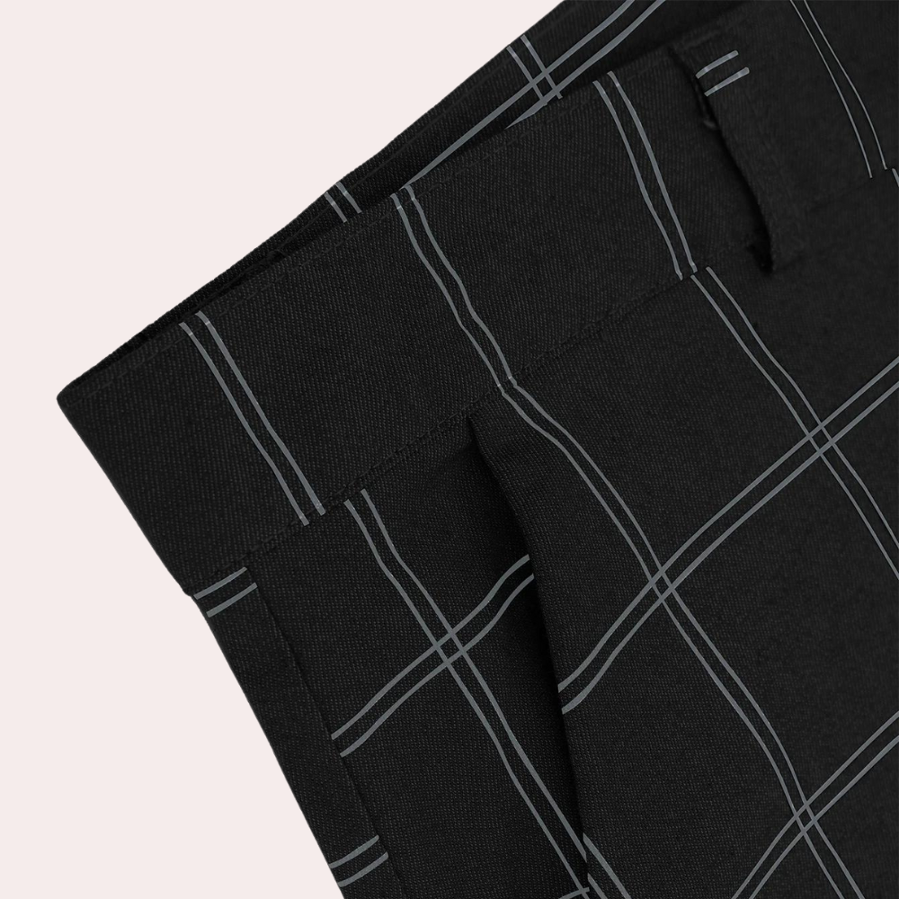 Viktor vintage geruite herenbroek – retro geïnspireerde stijl met rechte pasvorm en zachte stof voor een klassieke, tijdloze look