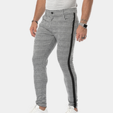Anton retro herenbroek – lichtgewicht geruite zomerbroek met skinny-fit pasvorm en vintage look