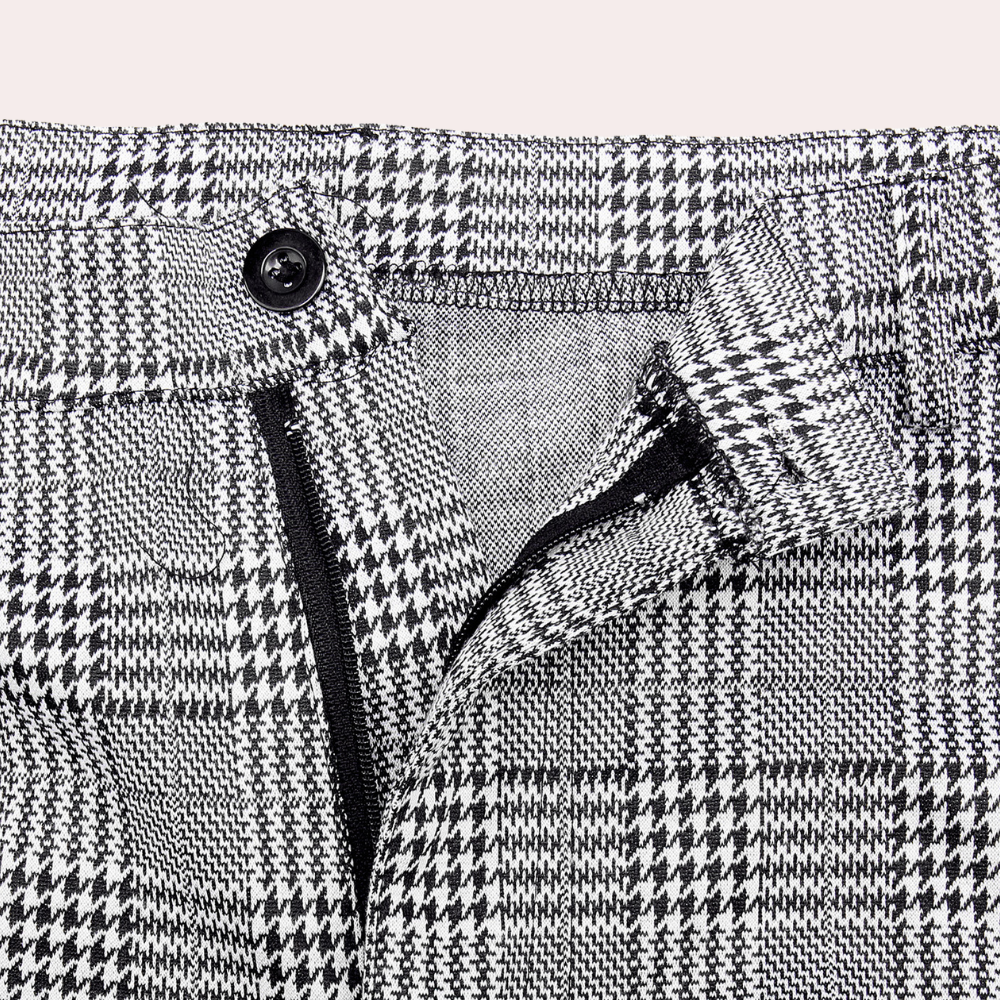 Anton retro herenbroek – lichtgewicht geruite zomerbroek met skinny-fit pasvorm en vintage look