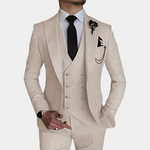 Adron 3-delig heren kostuum – Verfijnd en elegant ontwerp met blazer, vest en broek, ideaal voor bruiloften, gala’s en zakelijke evenementen. Stijlvolle pasvorm en hoogwaardige afwerking.