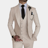 Adron 3-delig heren kostuum – Verfijnd en elegant ontwerp met blazer, vest en broek, ideaal voor bruiloften, gala’s en zakelijke evenementen. Stijlvolle pasvorm en hoogwaardige afwerking.