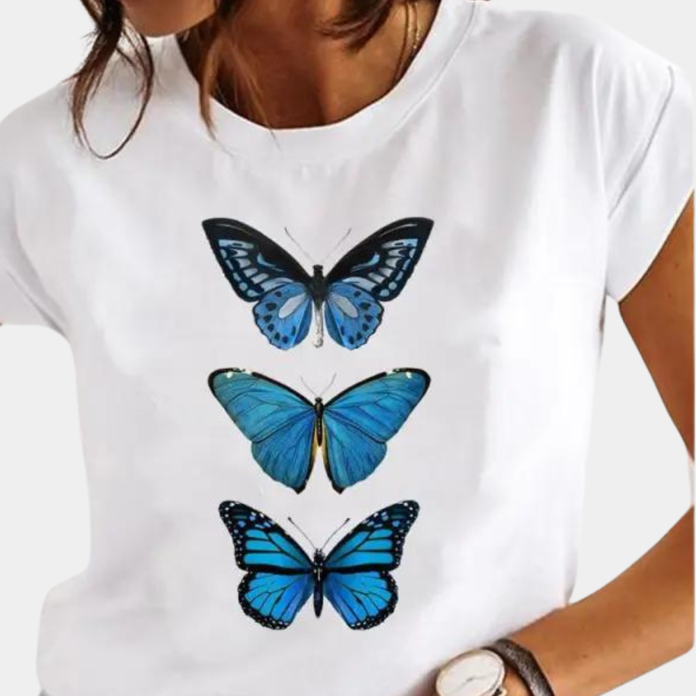 Stijlvol Zomers T-shirt voor Dames – Comfortabel en Ademend Design, Ideaal voor Lente- en Zomeroutfits met een Modieuze Uitstraling.