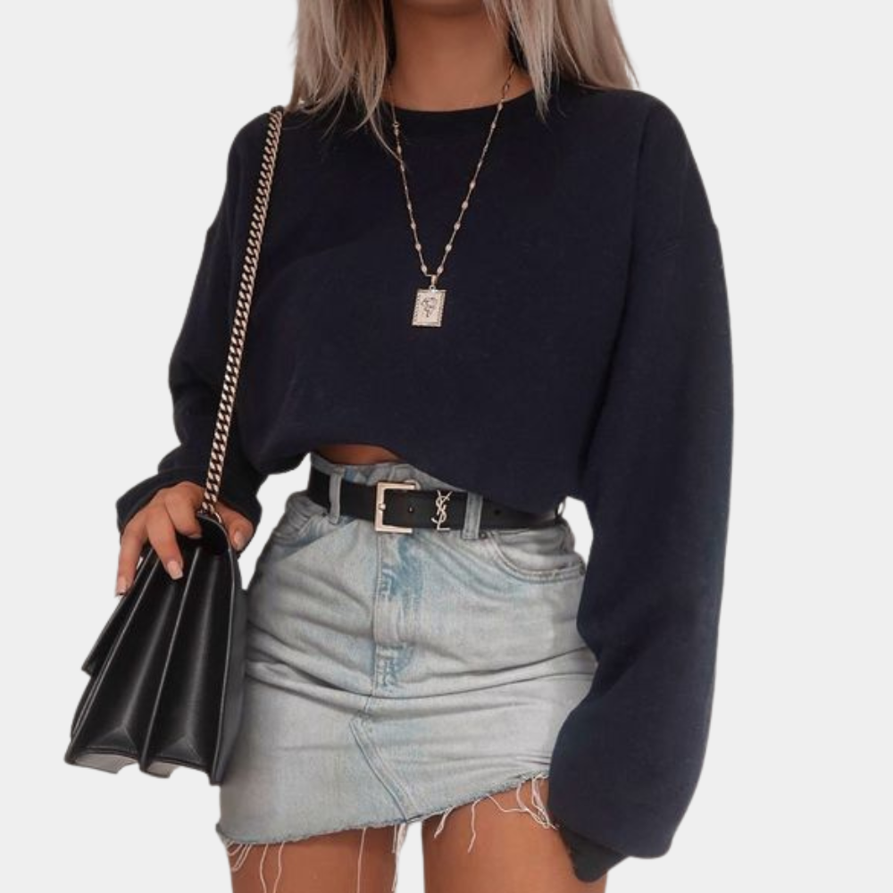 Tesia - Elegante Damestop met Lange Mouwen in Zomerse Stijl – Luchtig, Comfortabel en Perfect voor Warme Dagen met een Trendy Look.