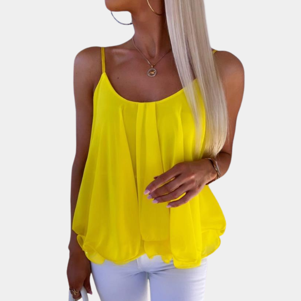 Stijlvolle Mouwloze Dames Tanktop voor de Zomer – Lichtgewicht, Ademend en Sneldrogend; flatterende slim‑fit pasvorm voor casual en sportieve warm‑weer outfits.
