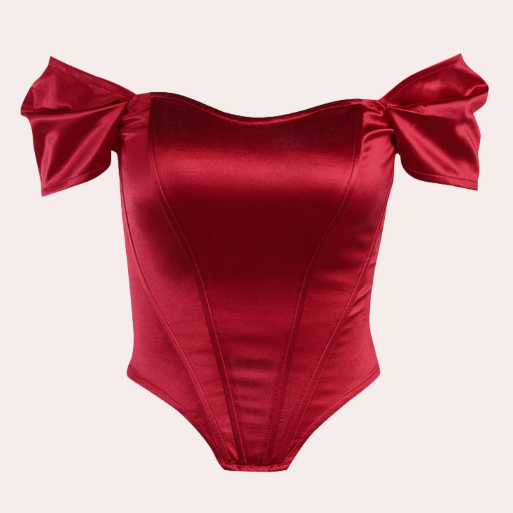 Elegante off‑shoulder zomertop voor dames met luchtige, schoudervrije halslijn en lichtgewicht stof; vrouwelijke, verkoelende must‑have voor stijlvolle zomerlooks.