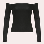 Off‑Shoulder Damestop met Lange Mouwen voor de Zomer – Luchtig, Elastisch en Schoudervrij Design dat elegantie combineert met verkoelend comfort voor trendy warm‑weer outfits.