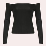 Off‑Shoulder Damestop met Lange Mouwen voor de Zomer – Luchtig, Elastisch en Schoudervrij Design dat elegantie combineert met verkoelend comfort voor trendy warm‑weer outfits.