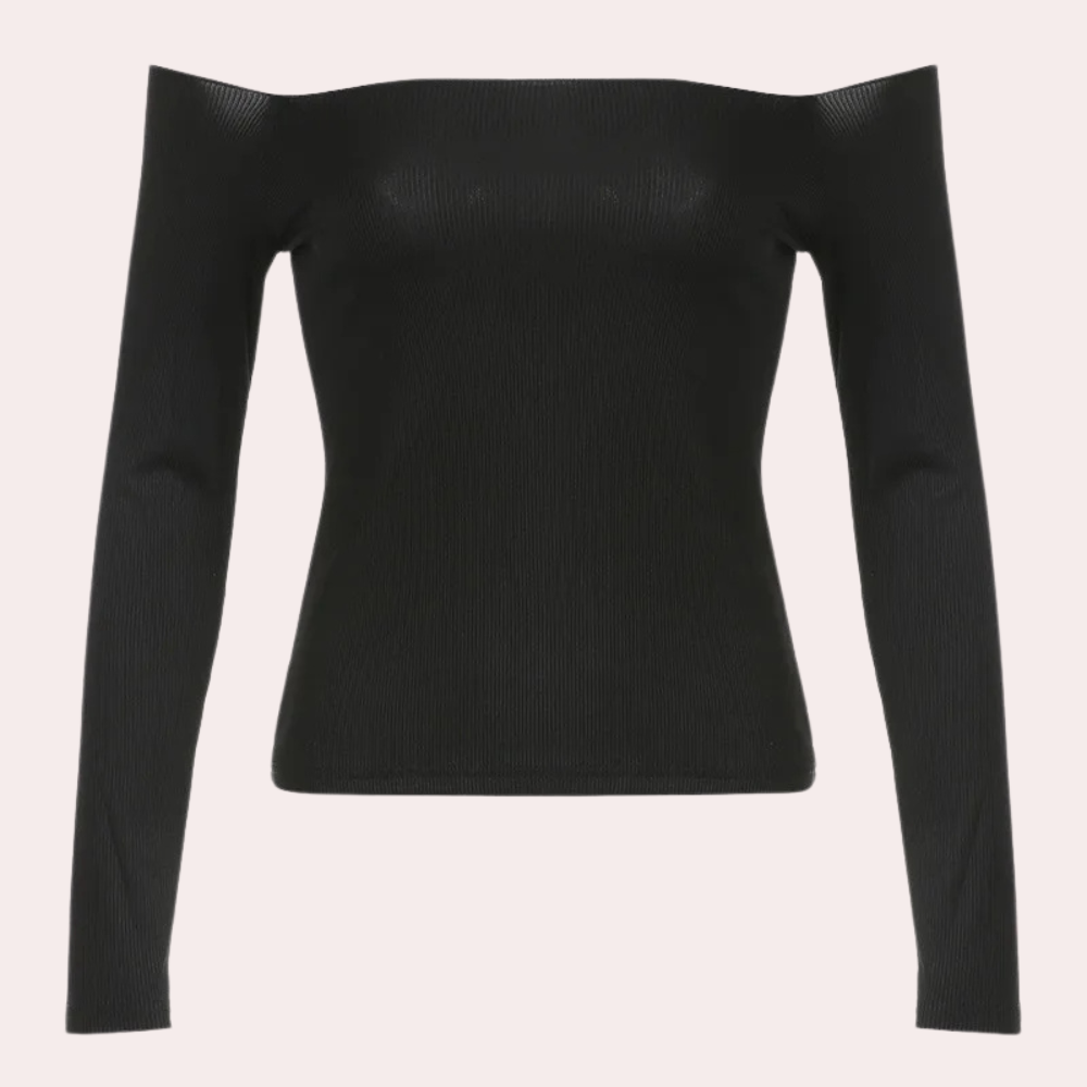 Off‑Shoulder Damestop met Lange Mouwen voor de Zomer – Luchtig, Elastisch en Schoudervrij Design dat elegantie combineert met verkoelend comfort voor trendy warm‑weer outfits.