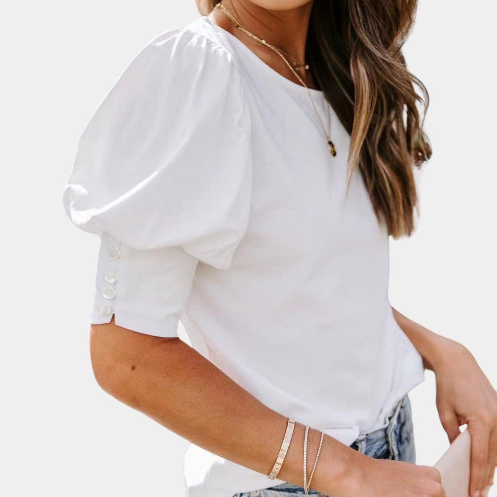 Frederica - Elegante losse blouse voor dames – Een verfijnde en luchtige blouse die een elegante uitstraling biedt, ideaal voor zowel zakelijke als casual gelegenheden.