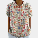 Dames Blouse met Print en Korte Mouwen