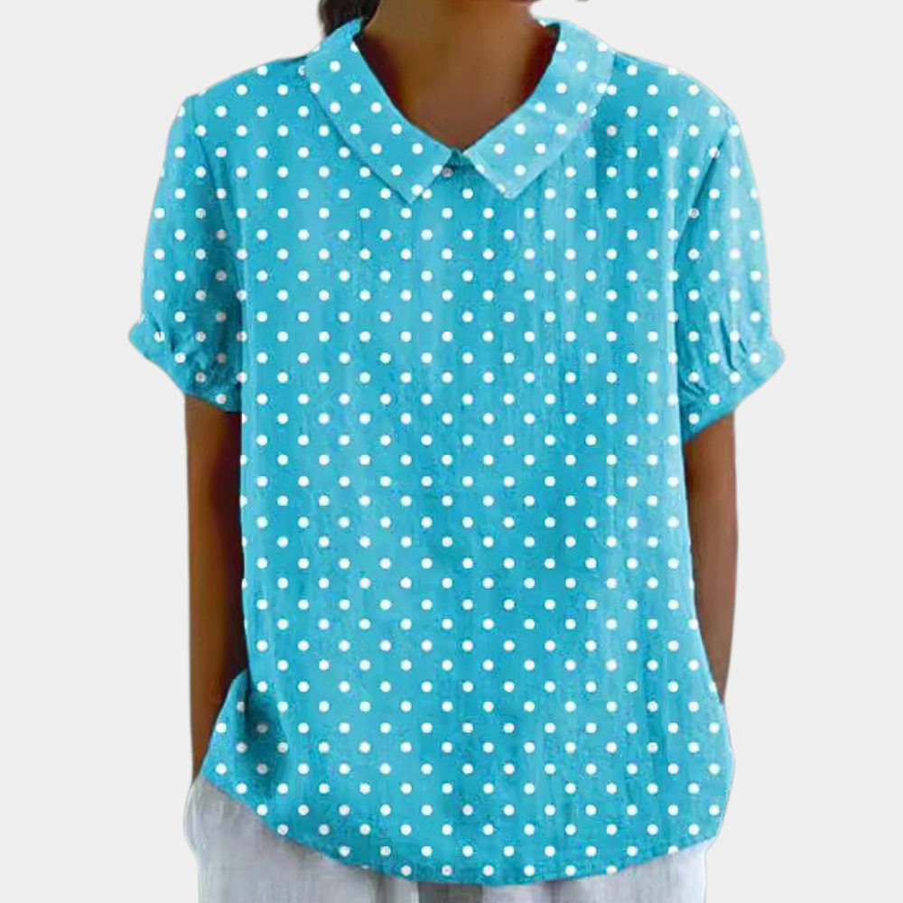 Dames Blouse met Print en Korte Mouwen
