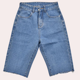 Denim Bermuda Shorts met Hoge Taille