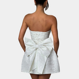 Strapless Mini Jurk met Strikdetail en Flowy Pasvorm