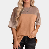 Vanna – Casual losvallend zomert-shirt voor vrouwen met ronde hals en korte mouwen, ideaal voor warme dagen en een relaxte stijl.