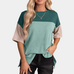 Vanna – Casual losvallend zomert-shirt voor vrouwen met ronde hals en korte mouwen, ideaal voor warme dagen en een relaxte stijl.