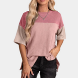Vanna – Casual losvallend zomert-shirt voor vrouwen met ronde hals en korte mouwen, ideaal voor warme dagen en een relaxte stijl.