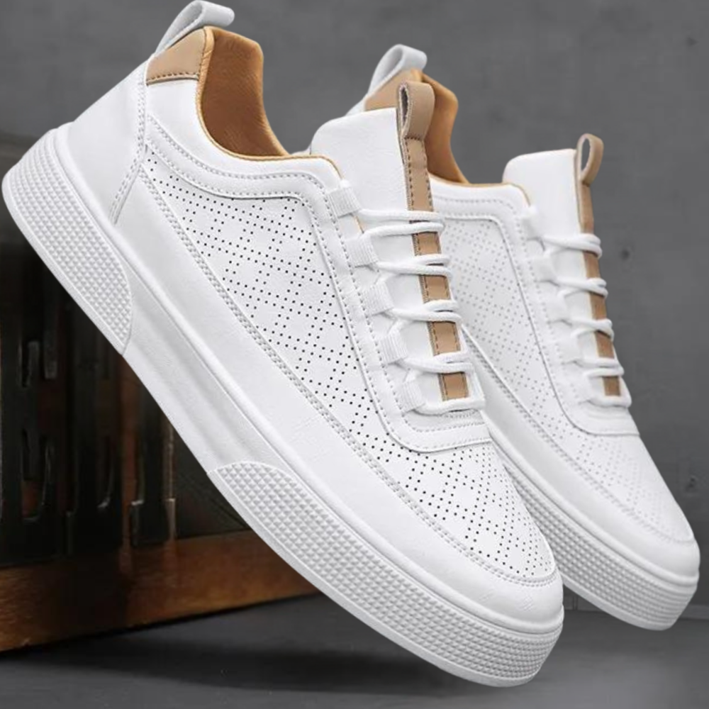 Jiri lichtgewicht en comfortabele zomerse herensneakers van ademend materiaal met flexibele zool en moderne, sportieve uitstraling.