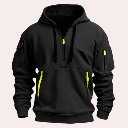 Ralph – Hoodie Met Halve Rits en Capuchon voor Heren – Comfortabele en stijlvolle hoodie met een halve rits en capuchon, ideaal voor casual outfits en het hele jaar door dragen. Gemaakt van zachte materialen voor optimaal comfort en een moderne uitstraling.