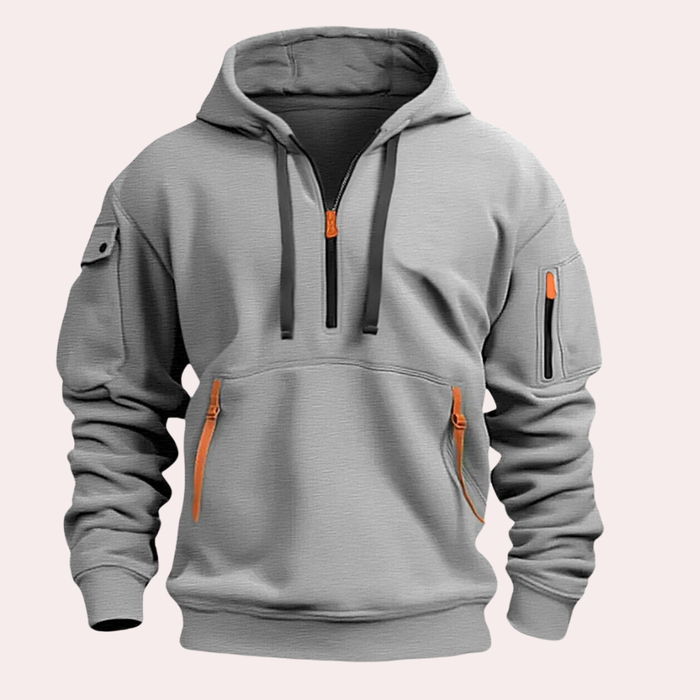 Ralph – Hoodie Met Halve Rits en Capuchon voor Heren – Comfortabele en stijlvolle hoodie met een halve rits en capuchon, ideaal voor casual outfits en het hele jaar door dragen. Gemaakt van zachte materialen voor optimaal comfort en een moderne uitstraling.