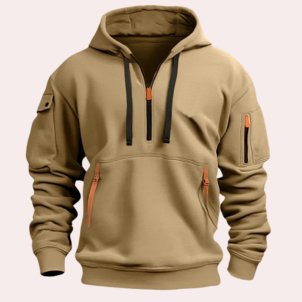Ralph – Hoodie Met Halve Rits en Capuchon voor Heren – Comfortabele en stijlvolle hoodie met een halve rits en capuchon, ideaal voor casual outfits en het hele jaar door dragen. Gemaakt van zachte materialen voor optimaal comfort en een moderne uitstraling.