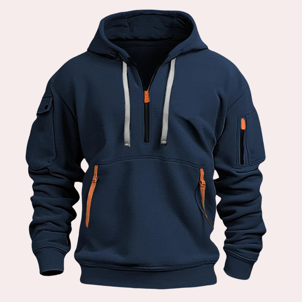 Ralph – Hoodie Met Halve Rits en Capuchon voor Heren – Comfortabele en stijlvolle hoodie met een halve rits en capuchon, ideaal voor casual outfits en het hele jaar door dragen. Gemaakt van zachte materialen voor optimaal comfort en een moderne uitstraling.