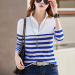 Fabiana – Casual gestreept dames T-shirt met korte mouwen, perfect voor de zomer en lente, met een comfortabele en luchtige pasvorm.