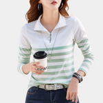 Fabiana – Casual gestreept dames T-shirt met korte mouwen, perfect voor de zomer en lente, met een comfortabele en luchtige pasvorm.