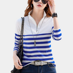 Fabiana – Casual gestreept dames T-shirt met korte mouwen, perfect voor de zomer en lente, met een comfortabele en luchtige pasvorm.