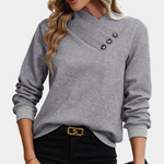 Moderne gekruiste pullover voor dames met lange mouwen – stijlvol ontwerp en comfortabele pasvorm voor elke gelegenheid.