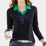 Elaina – stijlvol T‑shirt met korte mouwen voor dames, gemaakt van ademende, zachte zomerstof; ideale basic voor frisse, modieuze zomeroutfits.