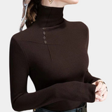 Larissa – luxe damesshirt met hoge hals, vervaardigd uit zachte, fijngebreide stof voor een elegante, comfortabele uitstraling.