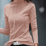 Maelis – comfortabele turtleneck T‑shirt voor vrouwen, gemaakt van zachte, ademende jersey met aansluitende col en tijdloze, stijlvolle pasvorm.