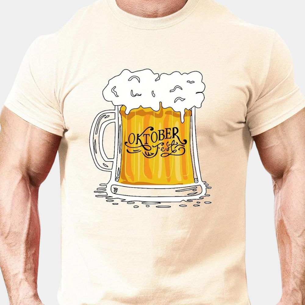 Berend stijlvol zomer Oktoberfest T-shirt voor heren – lichtgewicht en ademend T-shirt met klassiek Beiers ontwerp, perfect voor warme bierfeesten en casual zomerse gelegenheden.