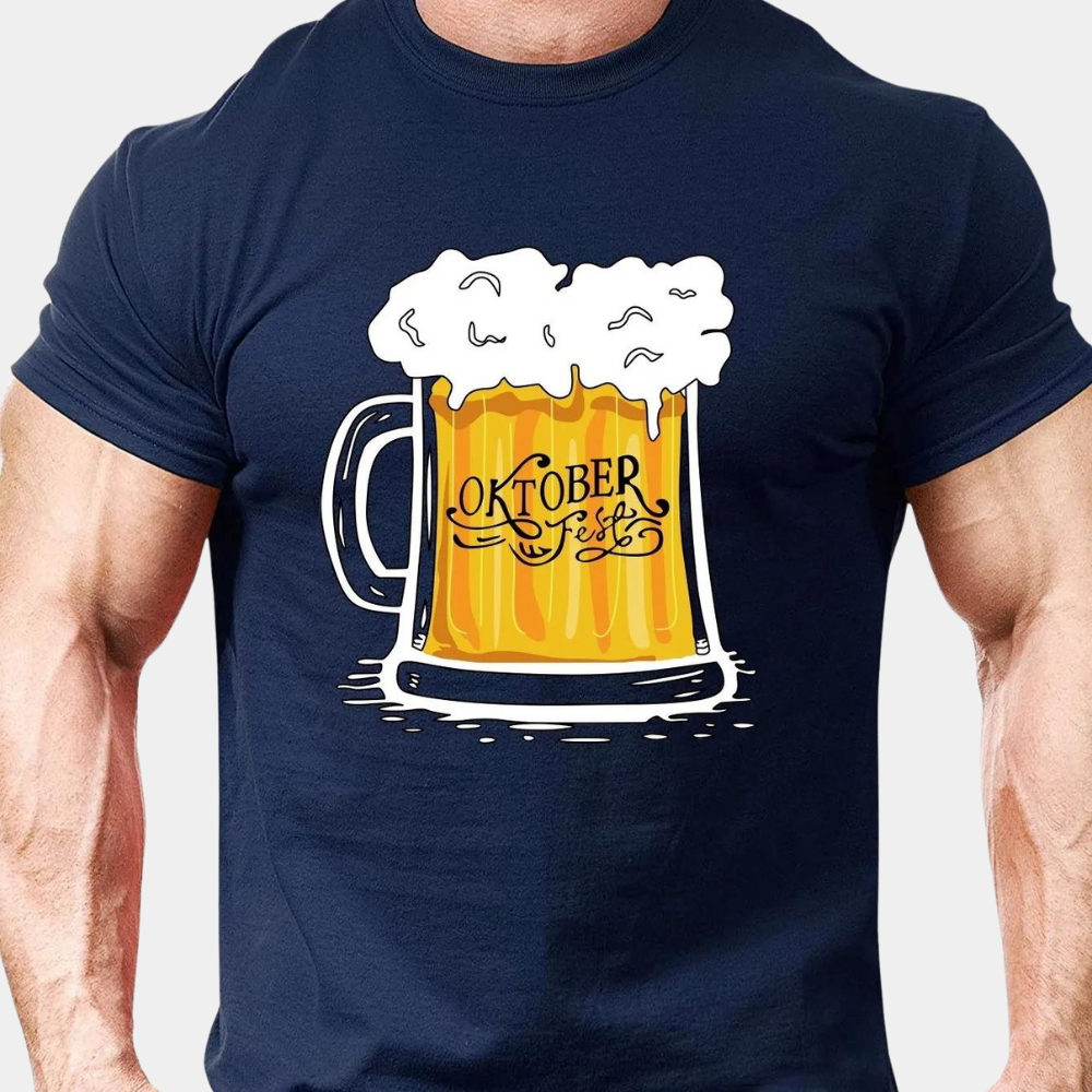 Berend stijlvol zomer Oktoberfest T-shirt voor heren – lichtgewicht en ademend T-shirt met klassiek Beiers ontwerp, perfect voor warme bierfeesten en casual zomerse gelegenheden.