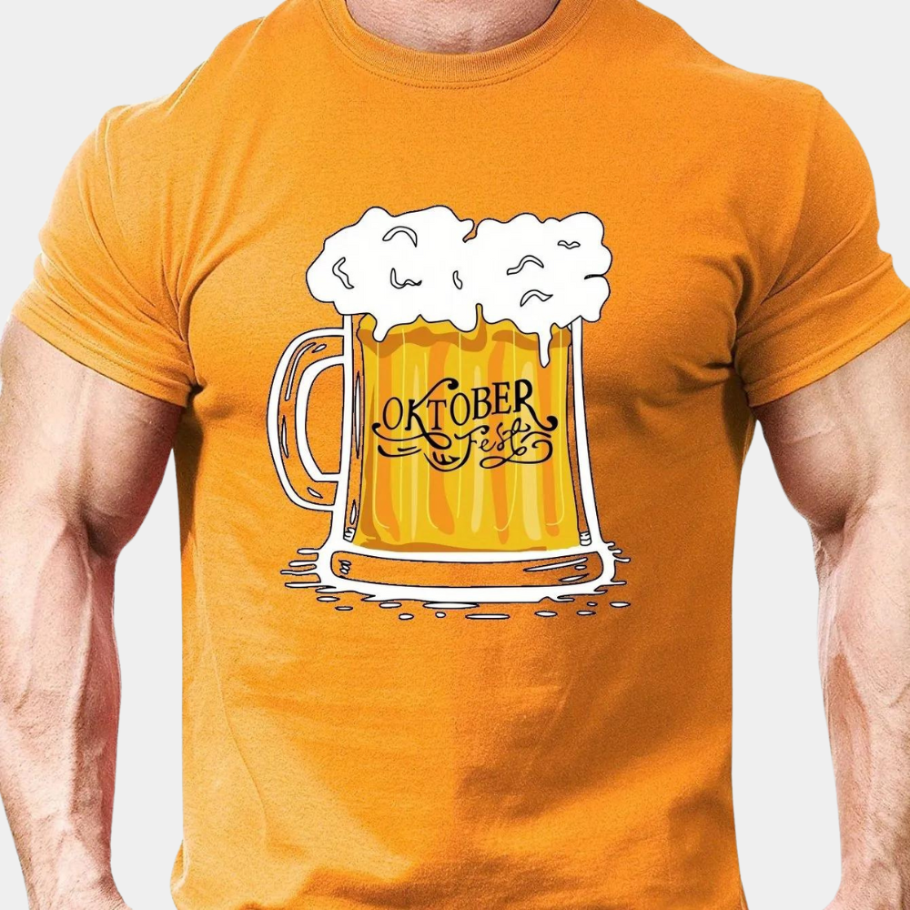 Berend stijlvol zomer Oktoberfest T-shirt voor heren – lichtgewicht en ademend T-shirt met klassiek Beiers ontwerp, perfect voor warme bierfeesten en casual zomerse gelegenheden.