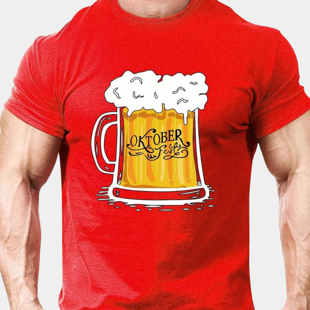 Berend stijlvol zomer Oktoberfest T-shirt voor heren – lichtgewicht en ademend T-shirt met klassiek Beiers ontwerp, perfect voor warme bierfeesten en casual zomerse gelegenheden.