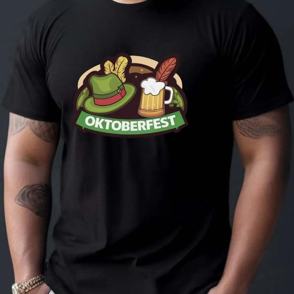 Daniel Oktoberfest T-shirt voor heren – lichtgewicht en ademend T-shirt met klassiek Beiers ontwerp, ideaal voor bierfeesten, thema-evenementen en casual zomerse gelegenheden.
