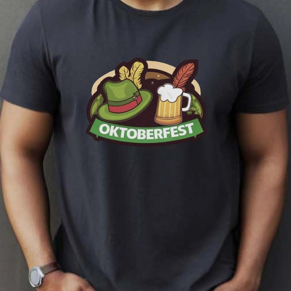 Daniel Oktoberfest T-shirt voor heren – lichtgewicht en ademend T-shirt met klassiek Beiers ontwerp, ideaal voor bierfeesten, thema-evenementen en casual zomerse gelegenheden.