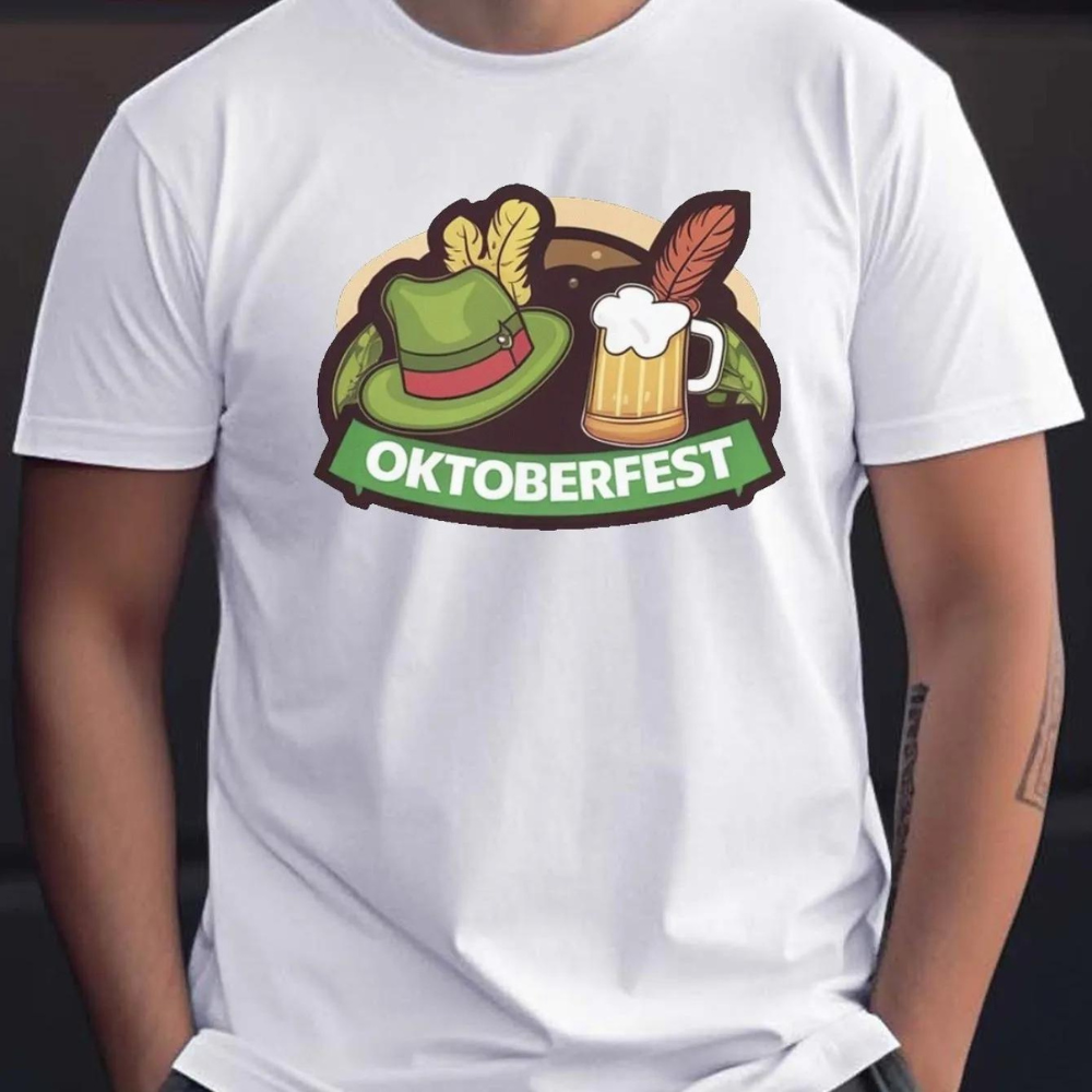 Daniel Oktoberfest T-shirt voor heren – lichtgewicht en ademend T-shirt met klassiek Beiers ontwerp, ideaal voor bierfeesten, thema-evenementen en casual zomerse gelegenheden.