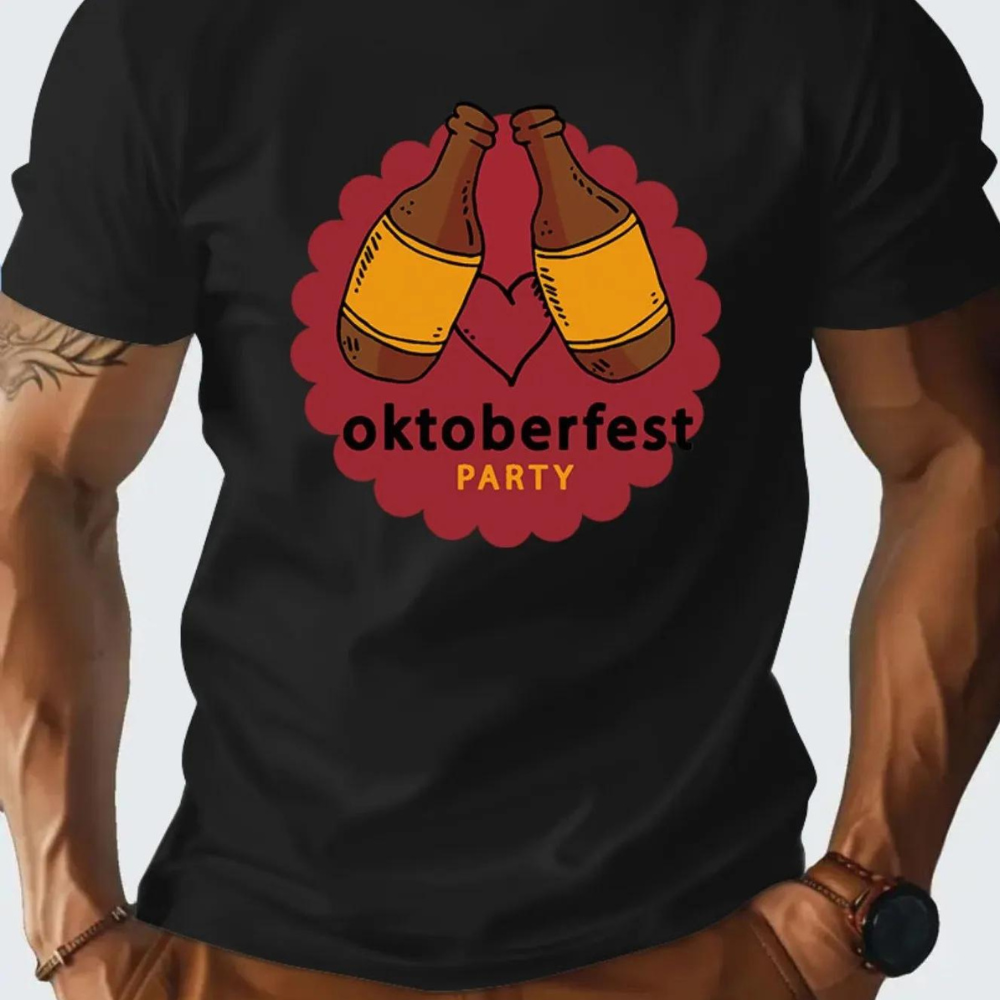 Bouke stijlvol en comfortabel Oktoberfest T-shirt voor mannen – lichtgewicht en ademend T-shirt met klassiek Beiers ontwerp, perfect voor bierfeesten en zomerse thema-evenementen.