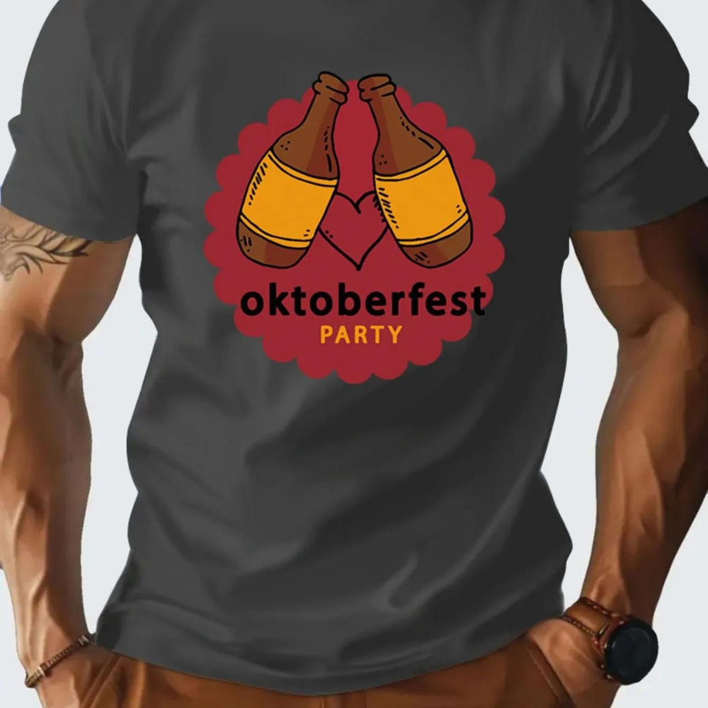 Bouke stijlvol en comfortabel Oktoberfest T-shirt voor mannen – lichtgewicht en ademend T-shirt met klassiek Beiers ontwerp, perfect voor bierfeesten en zomerse thema-evenementen.