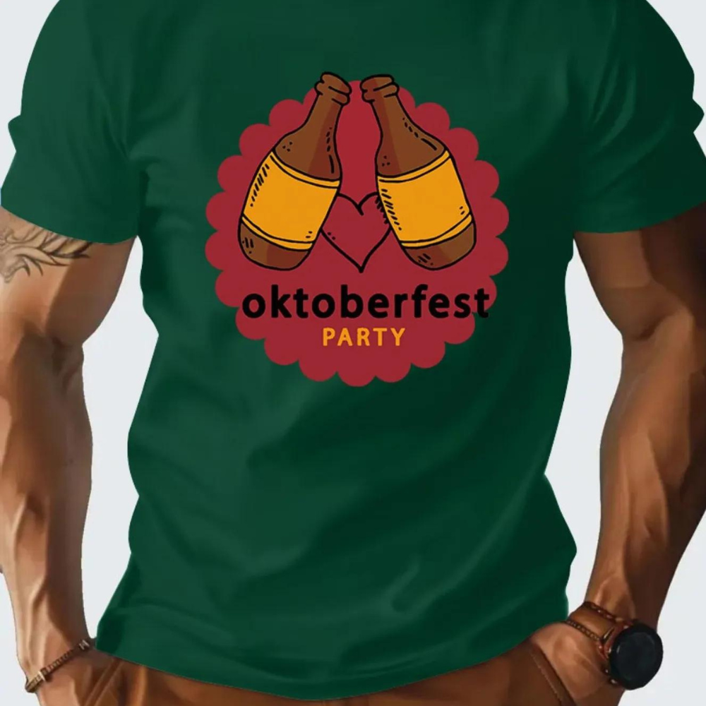 Bouke stijlvol en comfortabel Oktoberfest T-shirt voor mannen – lichtgewicht en ademend T-shirt met klassiek Beiers ontwerp, perfect voor bierfeesten en zomerse thema-evenementen.