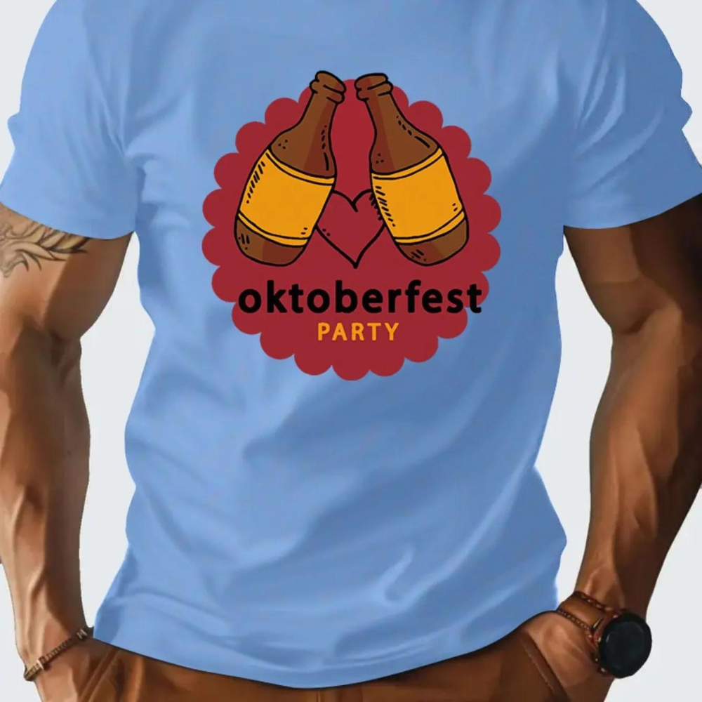 Bouke stijlvol en comfortabel Oktoberfest T-shirt voor mannen – lichtgewicht en ademend T-shirt met klassiek Beiers ontwerp, perfect voor bierfeesten en zomerse thema-evenementen.