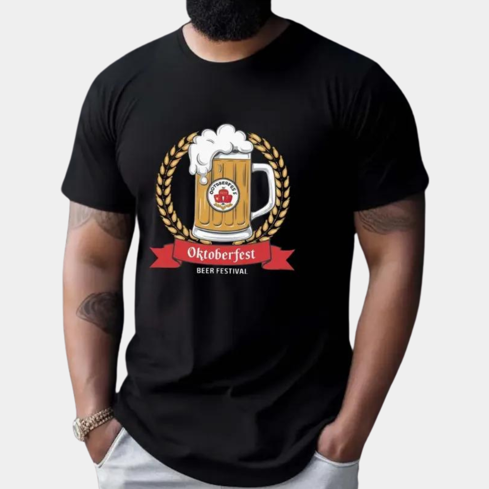Pyt Oktoberfest klassiek bier T-shirt voor heren – comfortabel en ademend T-shirt met feestelijk Beiers ontwerp, ideaal voor bierfeesten en thema-evenementen.